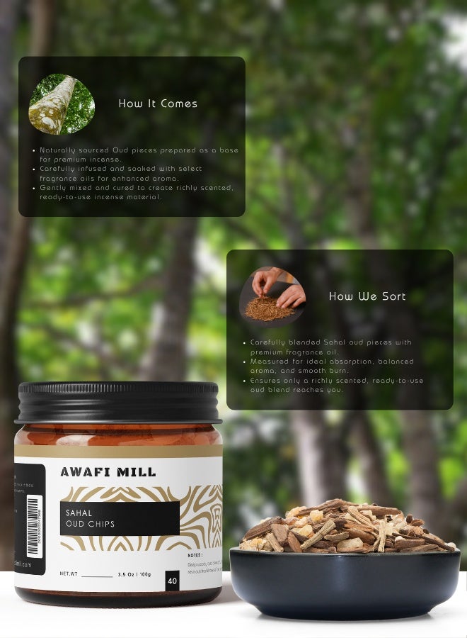 AWAFI MILL SAHAL OUD (Agarwood) Chips 100g (3.5 Oz) | Premium Oud for Charcoal & Bakhoor Burners - Image 4